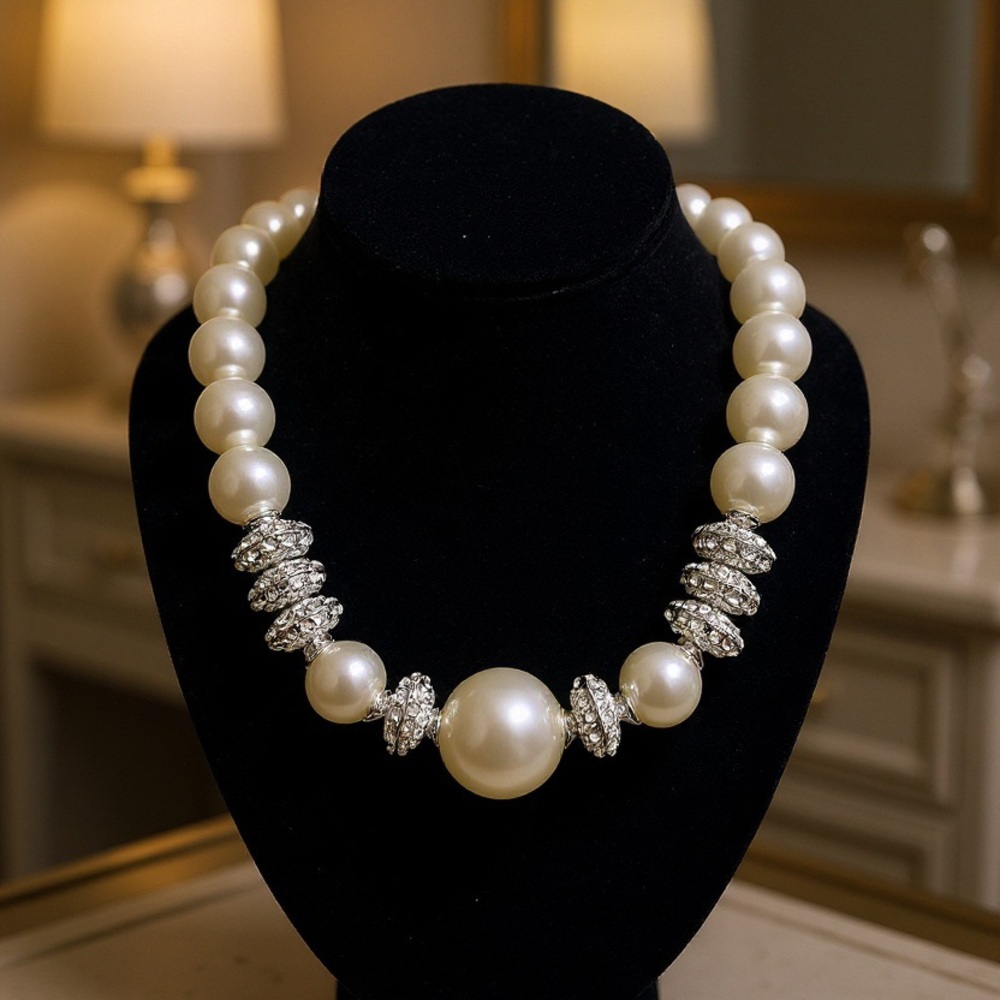 Elegant Pearl and Silver Necklace